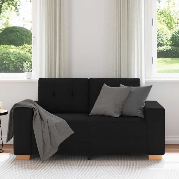 vidaXL Loveseat bank 160x77x82 cm stof zwart