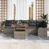 vidaXL Tuin Sofa Set met kussen 7 pcs Grijs