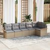 vidaXL Tuin Sofa Set met kussen met opslag 6 pcs Beige Poly riet