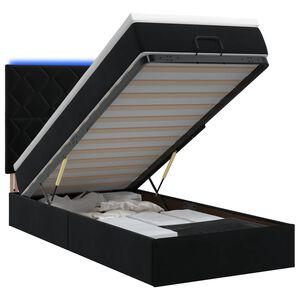 vidaXL Ottoman Bed met Matrassen en LED Zwart 80 x 200 cm fluweel