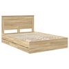 vidaXL Bedframe met lade Sonoma Eiken 150 x 200 cm Ingenieurshout
