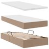 vidaXL Opslag bed met matras Cappuccino 90 x 200 cm Nep Leer