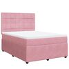 vidaXL Boxspring met matras fluweel roze 140x190 cm