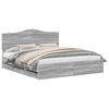 vidaXL Bedframe met lade Grijs sonoma 200 x 200 cm Ingenieurshout