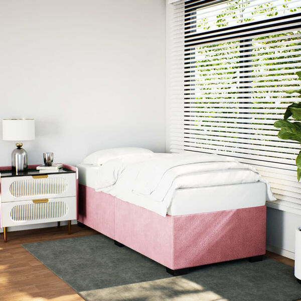 vidaXL Bedframe fluweel roze 80x200 cm