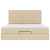 vidaXL Ottoman bed met matras 160x200cm stof crèmekleurig
