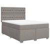 vidaXL Boxspring met matras stof taupe 160x200 cm