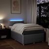 vidaXL Boxspring met matras stof lichtgrijs 120x200 cm