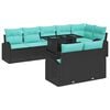 vidaXL Tuin Sofa Set 9 st Zwart Poly riet