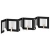 vidaXL Opvouwbaar hondenhek met standaards 6 st Zwart eiken 362 cm