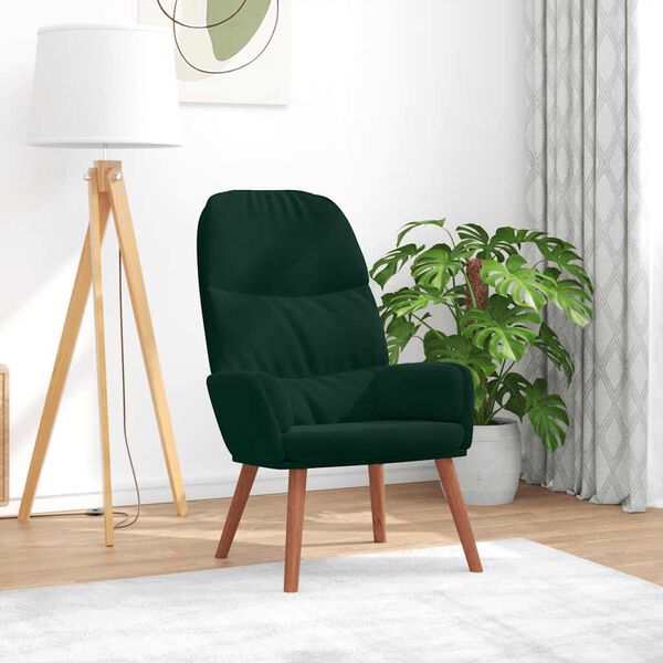 vidaXL Relaxstoel fluweel donkergoen