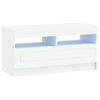 vidaXL LED tv-meubel Wit Bewerkt hout