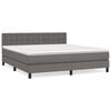 vidaXL Boxspring met matras kunstleer grijs 180x200 cm