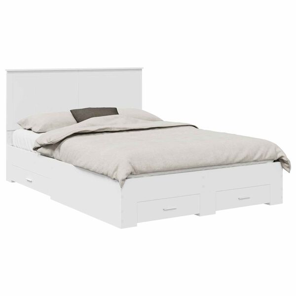vidaXL Bedframe met hoofdeinde met lade Wit 140 x 190 cm Bewerkt hout