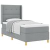 vidaXL Boxspringbed met hoofdeinde Lichtgrijs 90 x 190 cm Stof