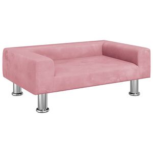 vidaXL Kinderbank 70x45x26,5 cm fluweel roze