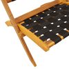 vidaXL Tuinstoelen 2 st inklapbaar met tafel massief hout zwart