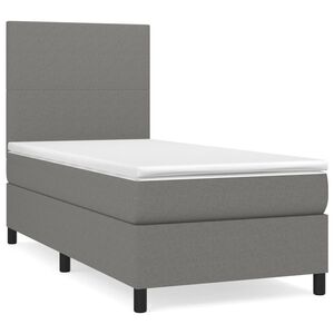 vidaXL Boxspring met matras stof donkergrijs 80x200 cm