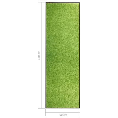 vidaXL Deurmat wasbaar 60x180 cm groen