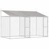 vidaXL Hondenkooi met Dak zilver 400 x 200 x 256 cm Staal en PE