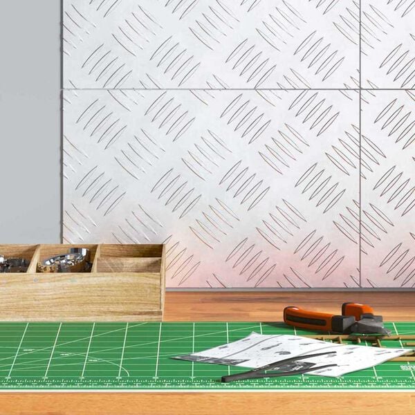 vidaXL Trap Tread Rechthoekig 4 pcs Zilver 30 x 20 cm Aluminium