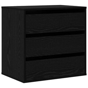 vidaXL Ladenkast 3-Lade Zwart 61 x 41 x 58 cm Bewerkt hout