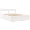 vidaXL Bed met lades en matras massief grenenhout wit 160x200 cm