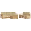vidaXL Buiten bankenset 6 st Wit en Beige