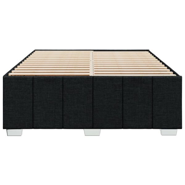 vidaXL Bedframe zonder matras stof zwart 140x200 cm