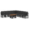 vidaXL Tuinbankenset 10 st Zwart en Donkergrijs poly rattan
