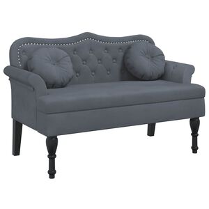 vidaXL Bank met kussens donkergrijs 120,5x65x75 cm fluweel