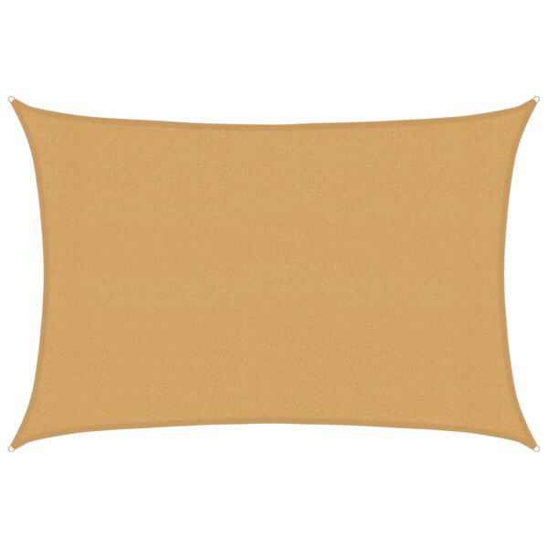 vidaXL Zonnezeil 160 g/m&sup2; rechthoekig 3x5 m HDPE zandkleurig