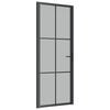 vidaXL Binnendeur 83x201,5 cm matglas en aluminium zwart