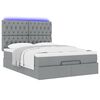 vidaXL Ottoman bed met matras en LED's 140x190cm stof lichtgrijs