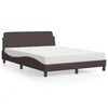 vidaXL Bed met matras "Dover" stof donkerbruin 120x200 cm