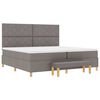 vidaXL Boxspring bed met matras met hoofdeinde Taupe 200 x 200 cm Stof