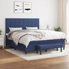 vidaXL Boxspring met matras stof blauw 160x200 cm