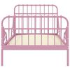 vidaXL Bedframe verlengbaar metaal roze 80x130/200 cm