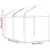 vidaXL Prieel met dak 4,46x2,28x2,69 m polyetheen wit