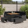 vidaXL Tuinbankenset met kussen 8 pcs Zwart poly rattan