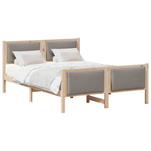 vidaXL Bedframe met hoofdeinde Taupe 135 x 190 cm Stof