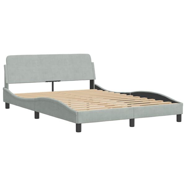 vidaXL Bedframe "Dover" 120x200 cm fluweel lichtgrijs