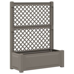 vidaXL Grote plantenbak met trellis PP Grijs