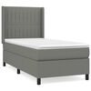 vidaXL Boxspring met matras stof donkergrijs 90x200 cm