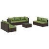 vidaXL 8-delige Loungeset met kussens poly rattan bruin