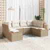 vidaXL Tuin Sofa Set met kussen 6 pcs Beige poly rattan