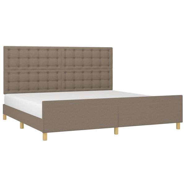 vidaXL Bedframe zonder matras stof taupe 200x200 cm