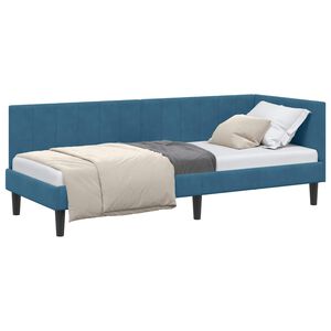 vidaXL Hoekbedframe Blauw 80 x 200 cm Fluweel