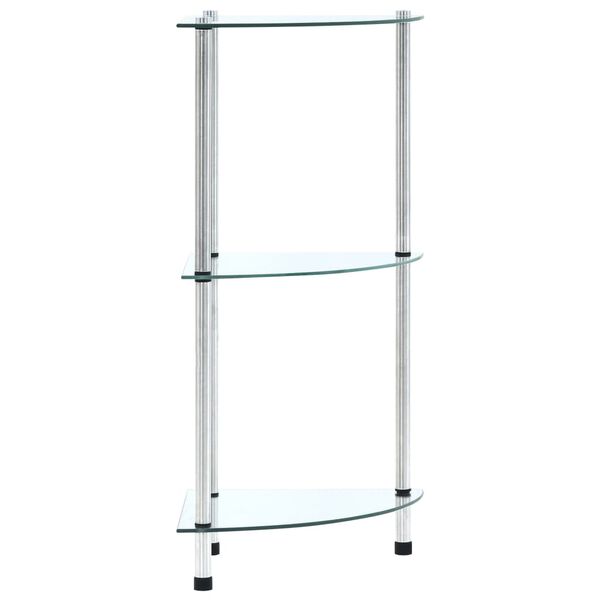 vidaXL Kastje 3-laags 30x30x67 cm gehard glas transparant