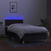 vidaXL Boxspring met matras en LED stof zwart 80x200 cm